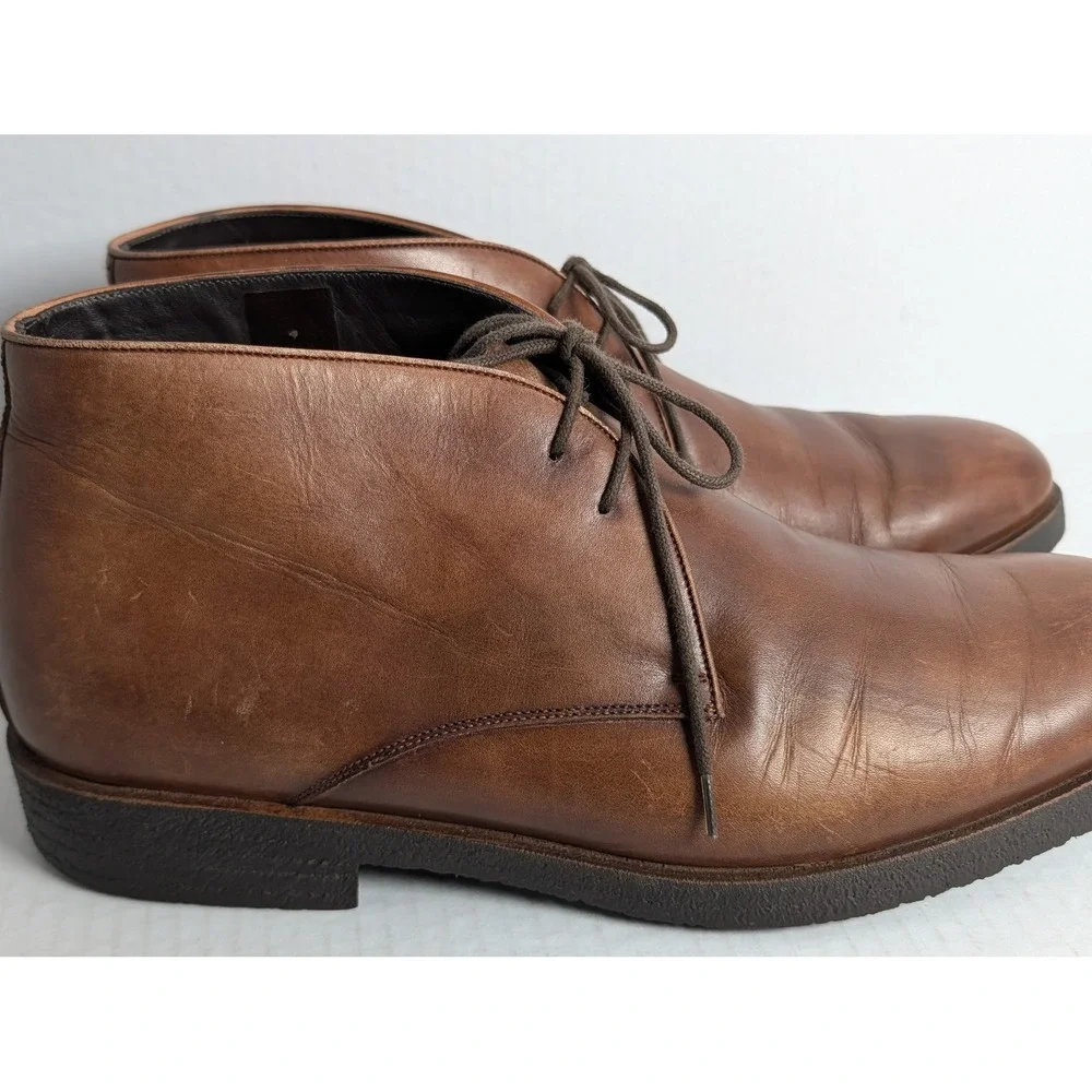 To Boot New York Men's Brown Leather Chukka Desert Boots Size 10 EU 44 Lace Up